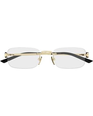 Gucci Emblem Rectangle Eyeglasses - White