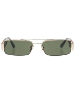Linda Farrow Joey Rectangular Frame Sunglasses - Green