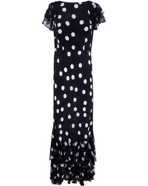 RIXO London Short Sleeve Ruffled Dress - Black