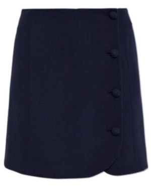 Valentino Button-Fastening A-Line Skirt - Blue