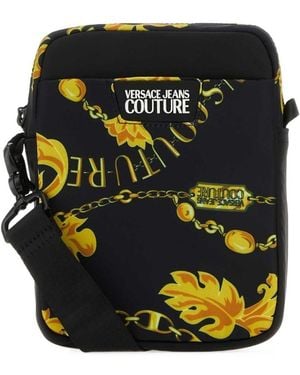Versace Jeans Couture Couture Baroque Pattern Printed Small Shoulder Bag - Black