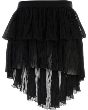 Blumarine Asymmetric Crinked Mini Skirt - Black