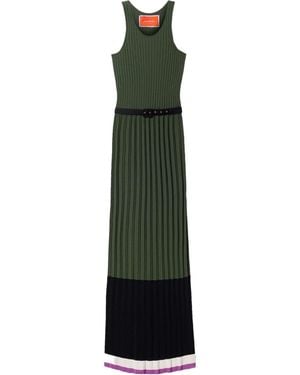 La DoubleJ Ribbed Pleated Maxi Dress - Green