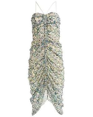 Isabel Marant Waisted Chiffon Printed Dress - Green