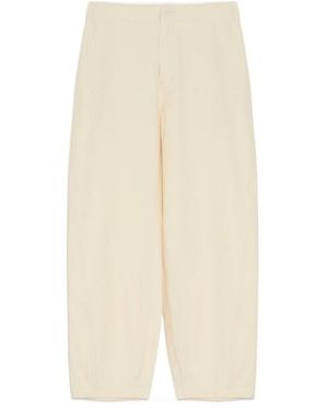 Yves Salomon High-Waist Tapered Pants - Natural
