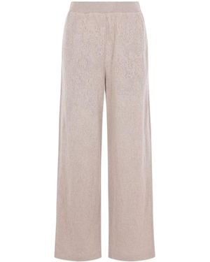 Brunello Cucinelli Elastic-Waistband Straight-Leg Pants - Gray