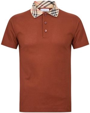 Burberry Check Cotton Cody Polo Shirt - Orange
