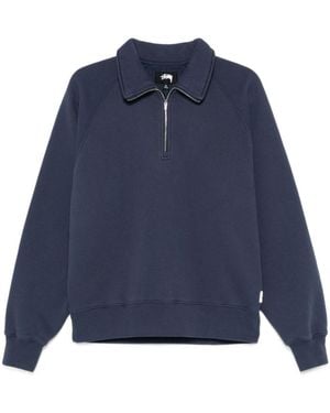 Stussy Stüssy Relaxed Half-Zip Sweatshirt - Blue
