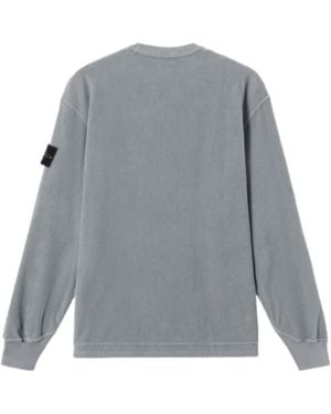 Stone Island Comfort-Fit Crewneck Sweatshirt With Shoulder Inserts - Grey