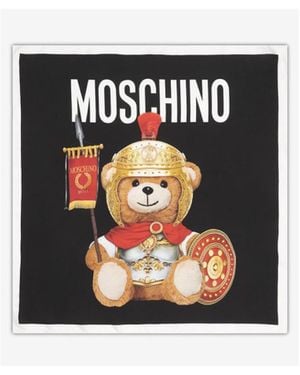 Moschino Roman Bear Printed Scarf - Black