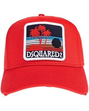 DSquared² Logo Patch Baseball Cap - Red