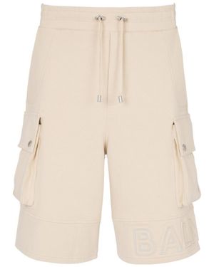 Balmain Drawstring Cargo Shorts - Natural