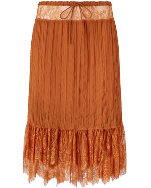 Pinko Drawstring Midi Skirt - Orange