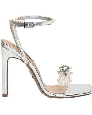 Steve Madden Embellished Ankle Strap Sandals - White