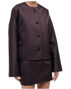 STAUD Liz Cropped Jacket - Purple