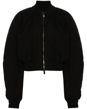 ANDAMANE Sierra Zip-Up Cropped Bomber Jacket - Black