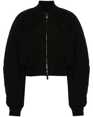 ANDAMANE Sierra Zip-Up Cropped Bomber Jacket - Black