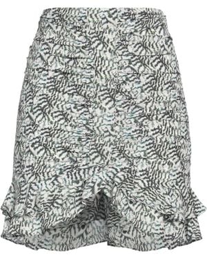 Isabel Marant Zebra-Striped Stretch Midi Skirt - Gray