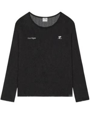 Courreges Long-Sleeve Logo Top - Black