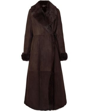 Nour Hammour Joni Shearling Coat - Brown