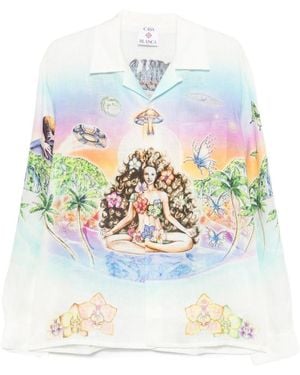 CASABLANCA Graphic-Print Buttoned Shirt - White