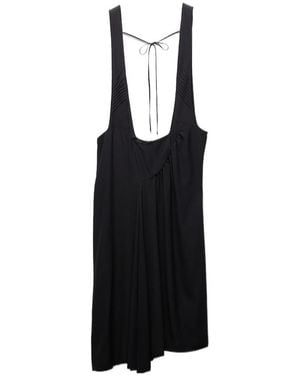 Prada Satin Sablé Dress With Suspenders - Black