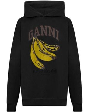 Ganni Pull Over Hoodie - Blue