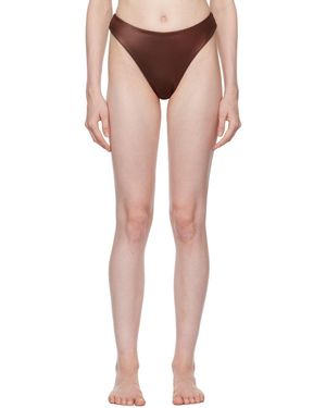 Magda Butrym High Leg Bikini Bottom - Brown