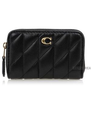 COACH Quilted Zipper Clip - Black