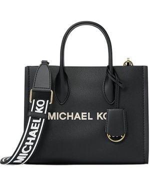 Michael Kors Mirella Small Pebbled Leather Convertible Crossbody Bag - Black