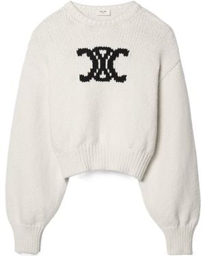 Celine Crewneck Jumper - White
