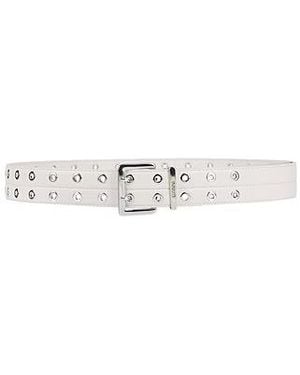 Ganni Simple Leather Belt - White