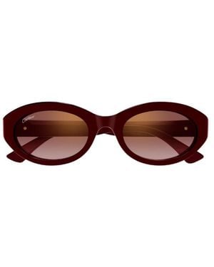 Cartier Oval-Frame Sunglasses - Brown