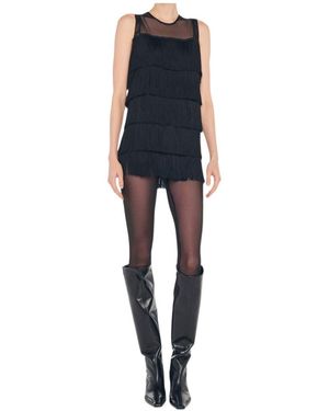 Norma Kamali Fringe Detailed Sleeveless Dress - Blue