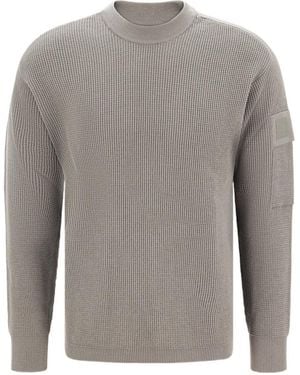 C.P. Company Merino Wool Blend Round-Neck Sweater - Gray