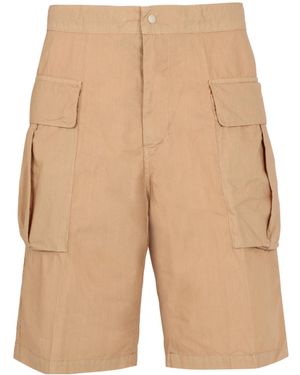 Aspesi Logo-Patch Cotton Cargo Shorts - Natural