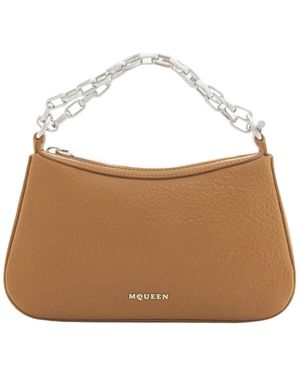 McQueen T-Bar Mini Handbag - Brown
