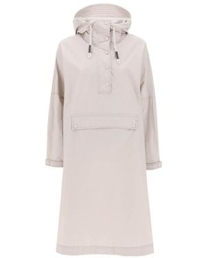 Brunello Cucinelli Hooded Rain Parka - White