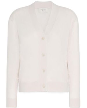 Weekend by Maxmara Wool, Silk And Cashmere V-Neck Cardigan - White