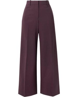 Theory Wool Blend Straight Leg Casual Pants - Purple