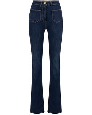Elisabetta Franchi Logo Plaque Straight Leg Jeans - Blue