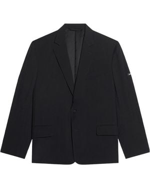 Balenciaga Single-Breasted Blazer - Blue