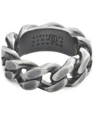 MM6 by Maison Margiela Chain-Linked Ring - White