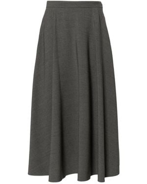 Valentino Vlogo Straight Hem Midi Skirt - Grey