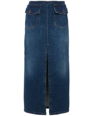 Chloé Chloé Denim Midi Skirt - Blue