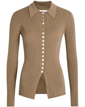Rohe Ribbed Stretch-Cotton Shirt - Brown