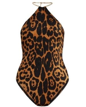 Tom Ford Leopard Printed One-Piece Swimsuit - Brown