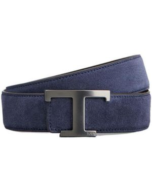 Tod's T Timeless Buckled Reversible Belt - Blue