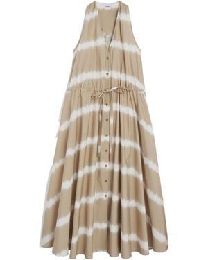 Aspesi Tie-Dye Printed Poplin Dress - Natural