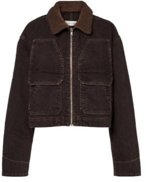 SLVRLAKE Denim Shearling-Trimmed Denim Jacket - Black